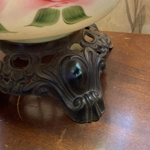 Antique Victorian hand painted gone with the wind globe lamp working - Picture 9 of 12